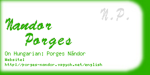 nandor porges business card